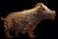 A winged hippopotamus with a lions mane. Generative AI