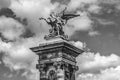 Winged Horse Statue Pont Bridge Alexandre III Paris France Royalty Free Stock Photo