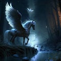winged horses, divine light