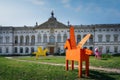 Winged Horses Sculptures Pegasus in front of Krasinski Palace - Warsaw, Poland Royalty Free Stock Photo