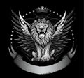 Winged Lion Badge or Crest Royalty Free Stock Photo