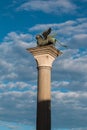 Winged Lion Column in St. Mark's Square, venice, Italy Royalty Free Stock Photo