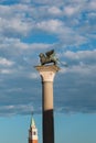 Winged Lion Column in St. Mark's Square and San Giorgio Maggiore