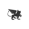 Winged lion crown Illustration template Brand Royalty Free Stock Photo