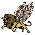 Winged Lion Heraldic Flying Vector Illustration Royalty Free Stock Photo