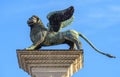 Winged lion sculpture symbol of Venice in center of Venice, Italy Royalty Free Stock Photo