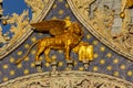 Winged lion sculpture symbol of Venice in center of Venice, Italy Royalty Free Stock Photo