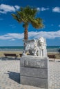 Winged lion statue at Larnaca in Cyprus Royalty Free Stock Photo