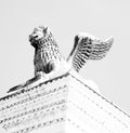 Winged lion statue in piazza san marco in Venice Royalty Free Stock Photo