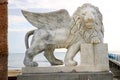 Winged Lion of Venice monument on waterfront in Larnaca, Cyprus