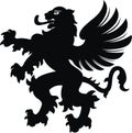 Winged lion White / black Royalty Free Stock Photo