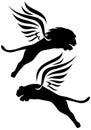 Winged lions vector