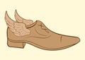 Winged male shoe