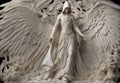 Winged marble angel statue