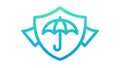 Winged Ombre Umbrella Security Emblem Vector, vector design Generative AI Royalty Free Stock Photo