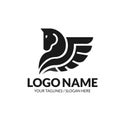 Winged Pegasus logo vector illustration