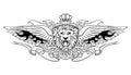 Winged Roaring Lion Shield Insignia Royalty Free Stock Photo