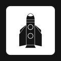 Winged rocket icon, simple style Royalty Free Stock Photo