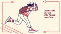 Winged runner with motivation text, speed and athletic inspiration vector design Generative AI
