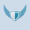 Winged Shield Security Logo Emblem Royalty Free Stock Photo