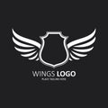 Winged shield white template