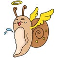 Winged slug angel doodle kawaii. doodle icon image