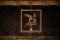 Winged snake detail in ancient Egyptian style Pompeii fresco.