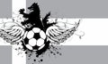 Winged Soccer wolf crest coat of arms background