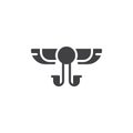 Winged Solar vector icon