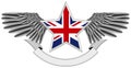 Winged star with UK Flag