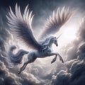 A winged unicorn, Ai generated image Royalty Free Stock Photo