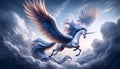 A winged unicorn, Ai generated image Royalty Free Stock Photo