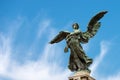 Winged Victory - Ponte Vittorio Emanuele II - Rome Italy Royalty Free Stock Photo