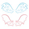 Wings of an angel and devil