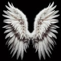 wings angel isolated white red background angels - ai generated Royalty Free Stock Photo