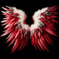 wings angel isolated white red background angels - ai generated Royalty Free Stock Photo