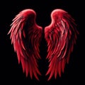 wings angel isolated white red background angels - ai generated Royalty Free Stock Photo