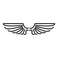 Wings animal icon, outline style