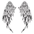 Wings Bird feather Angel animal vintage vector Royalty Free Stock Photo