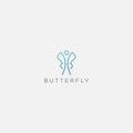Wings butterfly active logo line modern