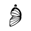 Wings butterfly earrings jewerly vector illustration design Royalty Free Stock Photo