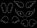 Wings collection vector illustration set with white angel wings Royalty Free Stock Photo