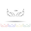 Wings, crown, arrows hand drawn multi color icon. Simple thin line, outline vector of wings crown icons for ui and ux, website or Royalty Free Stock Photo