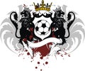 Wings Crown Heraldic black lion tattoo soccer futbol coat of arms