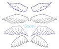 Wings design elements. Vector illustration. Collection of angel wings birds or angels