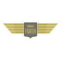 Wings fighter icon logo, flat style Royalty Free Stock Photo
