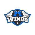 Wings Football Team logo, poster. Royalty Free Stock Photo