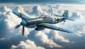Wings of Freedom: WW II Fighters Gliding Over Historic Battles