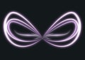 Wings of glowing purple light