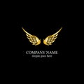 wings gold logo vector illustration template-vector Royalty Free Stock Photo